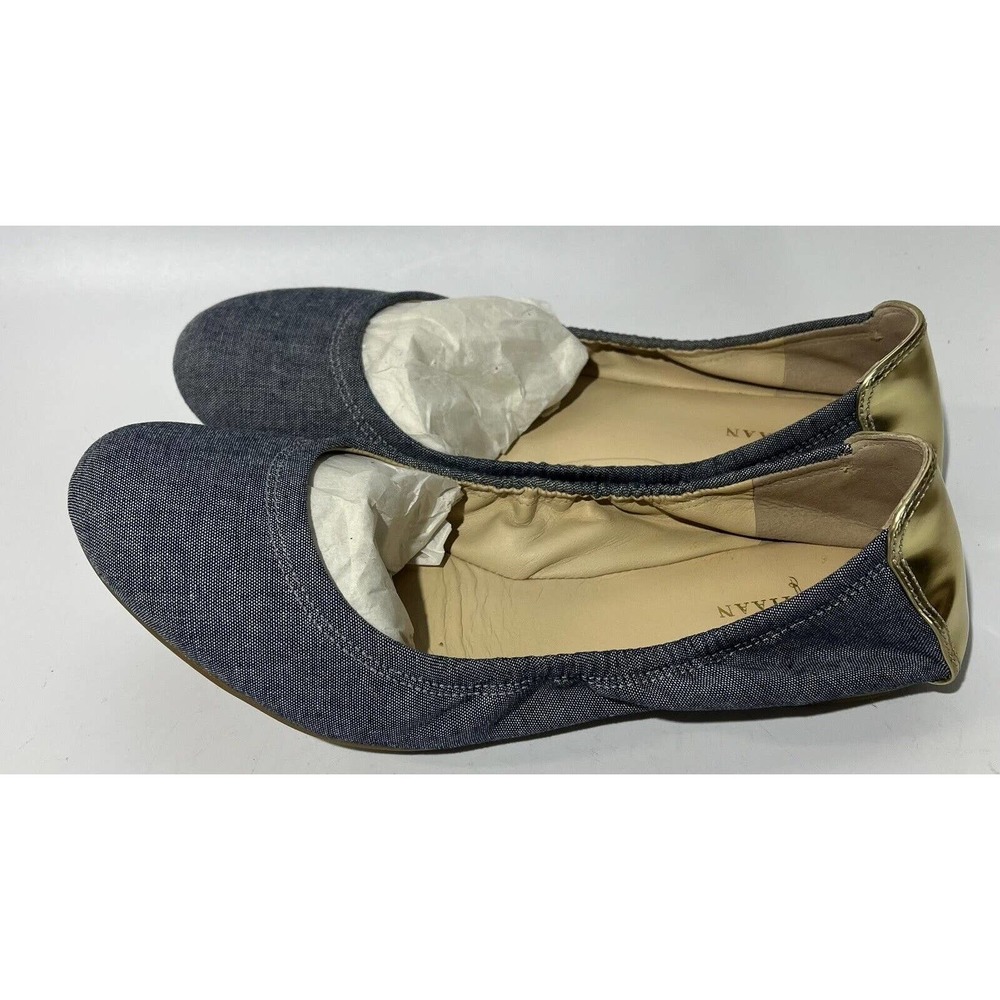 Barely Worn Cole Haan Women's Manhattan Denim Gold Ballet Flat Size 6.5B D41208